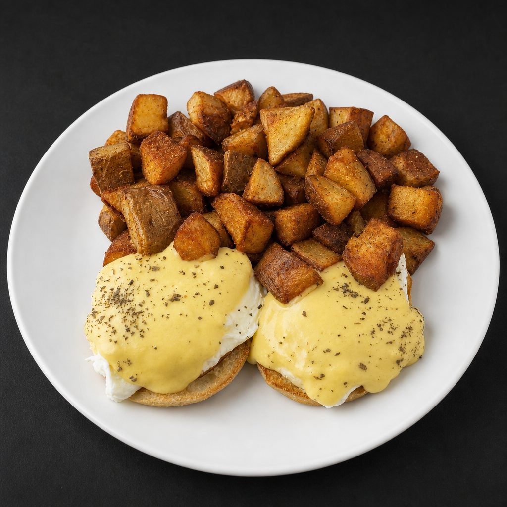 Egg Benedict w/Home Fries.