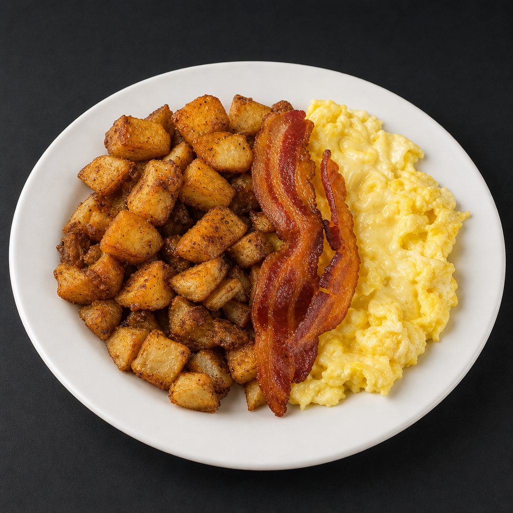 2 Eggs, Home Fries and Toast.