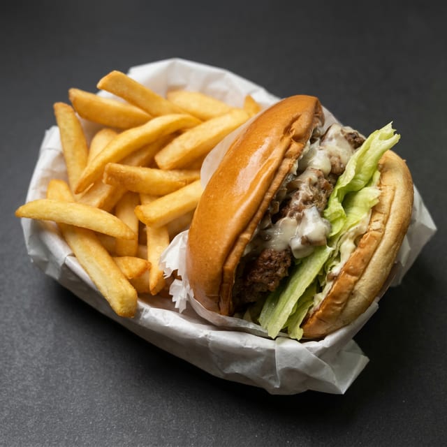 Mushroom Swiss Burger.
