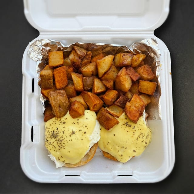 Egg Benedict w/Home Fries.