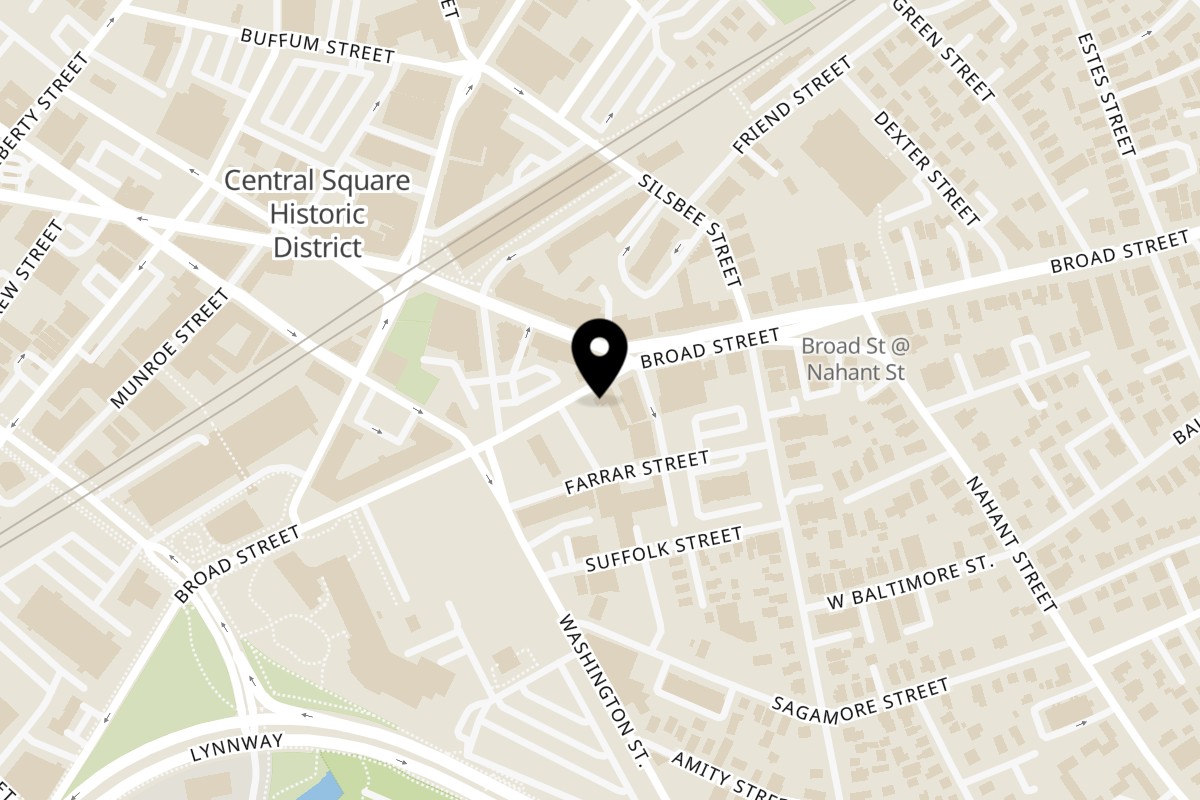 Map showing the location of BLT's Breakfast Lunch & Takeout on 176 Broad St in Lynn